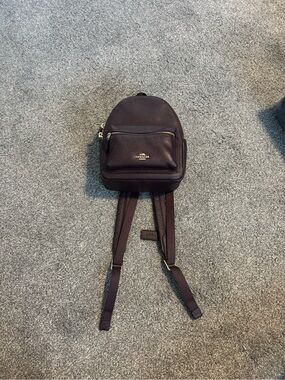 Coach Wine/Burgundy Pebbled Leather Mini Backpack